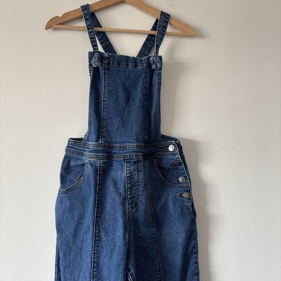 ModCloth Wide Leg Cropped Overalls Jumpsuit “70’s Style” Retro Boho Womens Small - Picture 7 of 16